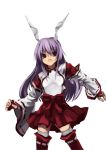  1girl adapted_uniform alternate_costume animal_ears female japanese_clothes miko nontraditional_miko rabbit_ears reisen_udongein_inaba shimadoriru solo thigh-highs touhou 