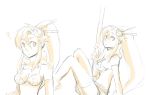  1girl bikini bikini_top monochrome sketch swimsuit tengen_toppa_gurren_lagann thigh-highs yellow yoko_littner 