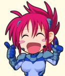  1girl blush_stickers bodysuit chibi closed_eyes facial_mark lyrical_nanoha mahou_shoujo_lyrical_nanoha mahou_shoujo_lyrical_nanoha_strikers number numbers_(nanoha) solo wendi_(nanoha) 