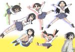  azumanga_daioh bandage black_hair cellphone fujiyoshi_harumi fuura_kafuka glasses itoshiki_nozomu jumping kitsu_chiri kobushi_abiru long_hair oekaki oro_(zetsubou_girl) otonashi_meru parody phone sayonara_zetsubou_sensei school_uniform sekiutsu_maria_tarou serafuku short_hair twintails 