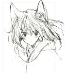 animal_ears cat_ears monochrome morii_shizuki original sketch 
