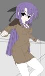  1girl frapowa ginga_nakajima lyrical_nanoha mahou_shoujo_lyrical_nanoha mahou_shoujo_lyrical_nanoha_strikers military military_uniform pantyhose purple_hair solo uniform 
