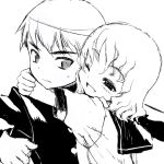  hug monochrome original sasahara_yuuki sketch 