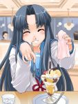  asakura_ryouko closed_eyes food ice_cream school_uniform serafuku shinama smile suzumiya_haruhi_no_yuuutsu 