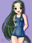  1girl long_hair neopure one-piece_swimsuit school_swimsuit solo suzumiya_haruhi_no_yuuutsu swimsuit thigh_gap tsuruya very_long_hair 