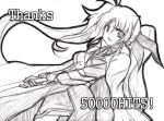  1girl bardiche fate_testarossa hits kunon lyrical_nanoha mahou_shoujo_lyrical_nanoha mahou_shoujo_lyrical_nanoha_strikers monochrome sketch solo 