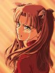  1girl amano_takumi angry crying crying_with_anger crying_with_eyes_open fate/stay_night fate_(series) female long_hair looking_at_viewer looking_back rage ribbon solo tears tohsaka_rin turtleneck upper_body 