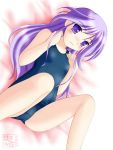  1boy crossdressinging gradient gradient_background happiness! male_focus neopure one-piece_swimsuit purple_hair school_swimsuit solo swimsuit trap watarase_jun 