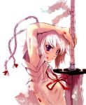  1girl blood blood_on_face bow braid md5_mismatch original ribbon solo sword tamaki_fuyu torn_clothes weapon 