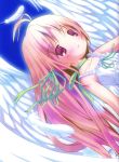  1girl antenna_hair dress feathers highres pink_hair pop solo violet_eyes wings 