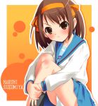  brown_hair panties pantyshot ramble school_uniform serafuku short_hair suzumiya_haruhi suzumiya_haruhi_no_yuuutsu underwear 