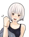  1girl chisato_(zyklus) clenched_hand original short_hair solo white_hair 