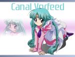  90s braid canal_vorfeed green_hair lost_universe maid sugimura_tomokazu thigh-highs twin_braids twintails 
