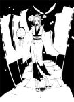  chomesuke d.gray-man inoue_nawo japanese_clothes kimono monochrome 