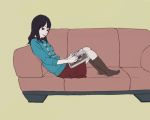  black_hair magazine original sitting socks taxi_(artist) 