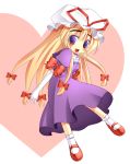  :d blush elbow_gloves eyebrows gloves hair_ribbon hat iganseijin long_hair open_mouth purple_eyes ribbon smile touhou violet_eyes yakumo_yukari young 