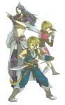  blonde_hair brother_and_sister brothers coko dual_wielding final_fantasy final_fantasy_ix green_eyes highres knife kuja mikoto mikoto_(ffix) multiple_boys short_hair siblings solo tail zidane_tribal 