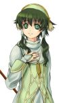  green_eyes green_hair hair_tubes ion long_hair lowres male smile solo staff tales_of_(series) tales_of_the_abyss touichi_yuuto 