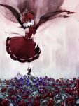  blue_hair flower hat itaya_tatsumi moon red_eyes remilia_scarlet rose skull touhou wings 