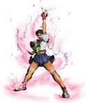  bandana capcom fingerless_gloves gloves headband highres ikeno_daigo kasugano_sakura school_uniform serafuku short_hair street_fighter street_fighter_iv 