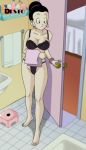  bathroom bra chi-chi_(dragon_ball) cleavage desto dragon_ball dragon_ball_z lingerie panties 