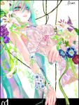  dress flower hatsune_miku see-through vocaloid yakisobapan_(artist) 
