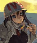  blazer glasses grin hands hardhat helmet jacket necktie scarf smile sunglasses yahagi_yuhichi 