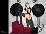  1girl ark ark_(morita_hitomi) ass black_legwear breasts character_name cosplay dead_or_alive elbow_gloves gloves high_heels large_breasts latex latex_dress latex_gloves lei_fang lei_fang_(cosplay) morrigan_aensland pelvic_curtain shoes solo tecmo thigh-highs vampire_(game) 