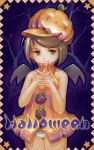  1girl food_themed_clothes halloween jack-o&#039;-lantern original panties pumpkin pumpkin_hat solo underwear yurikuta_tsukumi 