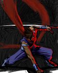  1boy capcom male_focus ninja oekaki sakamoto_mineji scarf solo strider_(video_game) strider_hiryuu sword weapon 