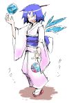  cirno enpou female japanese_clothes kimono tabi touhou yukata 