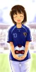  1girl 2006_fifa_world_cup adidas ball clothes_writing highres japan ooshiro_youkou original soccer soccer_ball solo teamgeist world_cup 