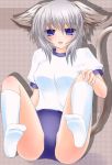  1girl animal_ears breasts buruma cat_ears female gym_uniform izayoi_sakuya shirotsuki_kouta solo touhou uniform 