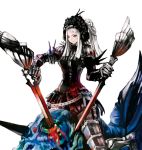  1girl armor blood dragon fantasy kiryu_tsukasa kiryuu_tsukasa_(citrocube) original silver_hair solo sword weapon 