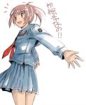  blush kimi_kiss nyazui open_mouth outstretched_arms ponytail sakino_asuka school_uniform short_hair skirt smile spread_arms 