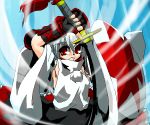  1girl female hat inubashiri_momiji kieyza kiezya oekaki pom_pom_(clothes) shield solo sword tokin_hat touhou weapon 