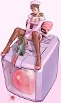  1girl breasts gun large_breasts nurse original solo sugiura_yoshio thigh-highs weapon 