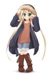  blonde_hair boots coat green_eyes hayate_no_gotoku! hoppege sanzen&#039;in_nagi twintails 