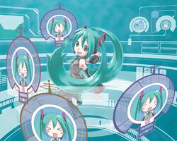  1girl aqua_hair hatsune_miku long_hair murakumo_takeru solo twintails very_long_hair vocaloid 