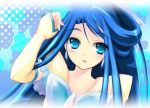  1girl aqua_background blue cure_aqua magical_girl minazuki_karen precure shima-shuu solo yes!_precure_5 