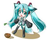  1girl animal_ears animated animated_gif aqua_hair blinking fang fox_ears hatsune_miku kazami_karasu kemonomimi_mode long_hair lowres music singing solo spring_onion thigh-highs twintails very_long_hair vocaloid 