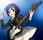  1girl electric_guitar fourthcape glasses guitar instrument misaki_takahiro myself_yourself oribe_aoi plectrum school_uniform serafuku solo 