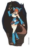 1girl boots breath_of_fire breath_of_fire_v gun knee_boots lin_(breath_of_fire) redhead solo tail thigh-highs weapon yupii zettai_ryouiki
