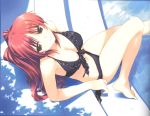  1girl amazuyu_tatsuki bikini breasts brown_eyes cleavage highres kousaka_tamaki long_hair pool redhead solo swimsuit to_heart_2 