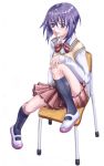  1girl bamboo_blade chair kawazoe_tamaki school_uniform serafuku solo 