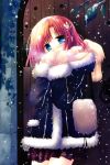  blue_eyes coat door highres mittens redhead sakurazawa_izumi scarf skirt snow tagme 