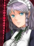  1girl braid female izayoi_sakuya short_hair silver_hair solo touhou twin_braids xero 