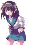  brown_hair school_uniform serafuku shati short_hair suzumiya_haruhi suzumiya_haruhi_no_yuuutsu 