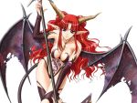  1girl breasts demon_girl demon_wings earrings horns jewelry kinmedai_pink lance large_breasts long_hair megami_taisen navel necklace pointy_ears polearm pubic_tattoo purple_hair redhead solo source_request spear succubus succubus_(megami_taisen) tachi-e tail tattoo transparent_background weapon wings 