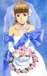  90s blue_eyes bride dress flower gundam gundam_wing jewelry murase_shuko necklace relena_peacecraft wedding_dress 
